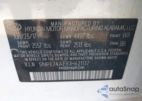 2018 Hyundai Sonata Se from USA, damaged, VIN 5NPE24AF9JH621137